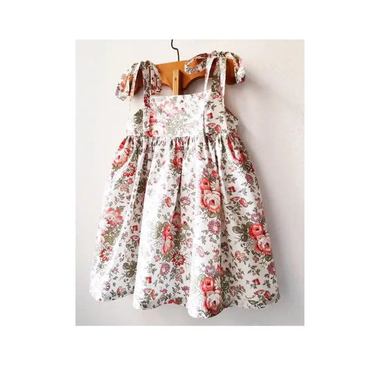 Abito in cotone a fiori per bambina - prendisole per bimba - vestito a fiori per bambina - abiti per bambine - vestito
