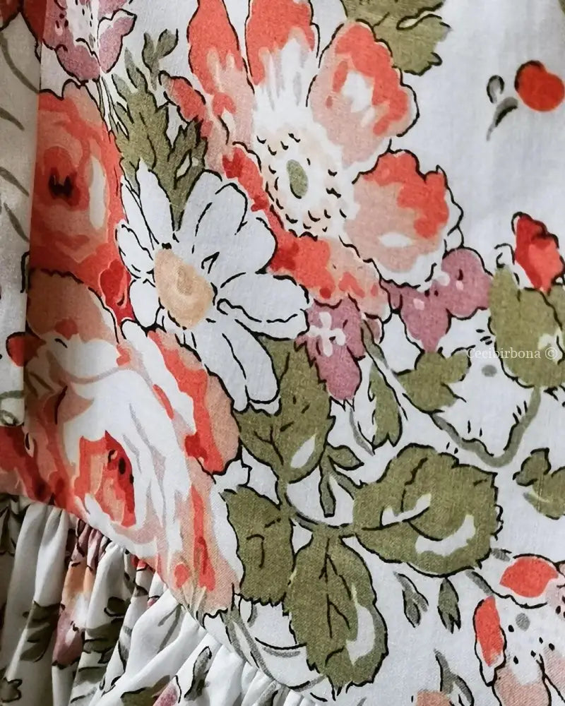 Abito in cotone a fiori per bambina - prendisole per bimba - vestito a fiori per bambina - abiti per bambine - vestito