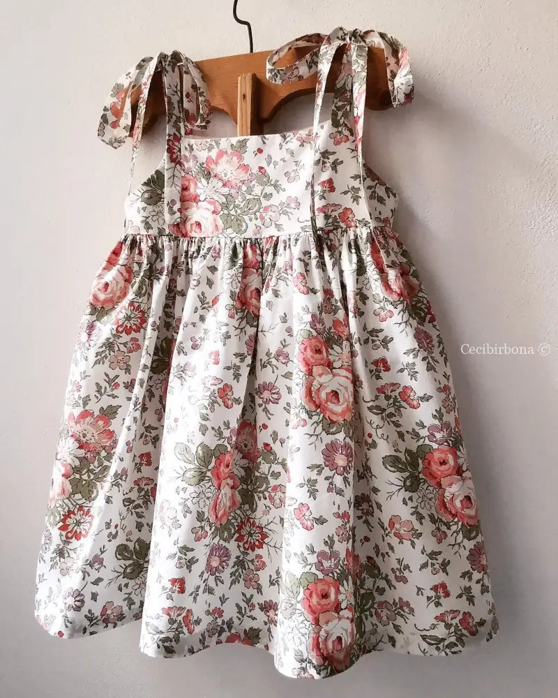 Abito in cotone a fiori per bambina - prendisole per bimba - vestito a fiori per bambina - abiti per bambine - vestito