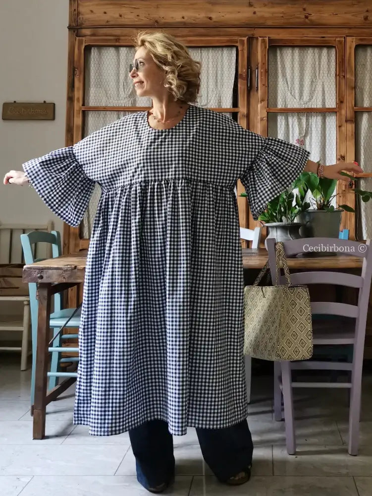 Abito in cotone con maniche a sbuffo (Ref. 173) abito donna