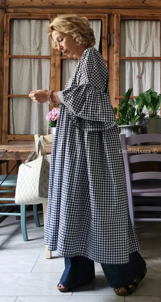 Abito in cotone con maniche a sbuffo (Ref. 173) abito donna