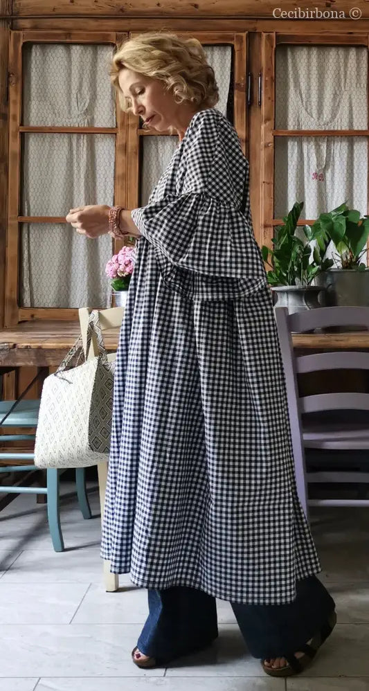 Abito in cotone con maniche a sbuffo (Ref. 173) abito donna