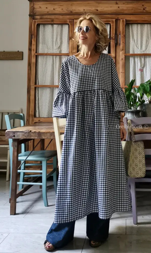 Abito in cotone con maniche a sbuffo (Ref. 173) abito donna