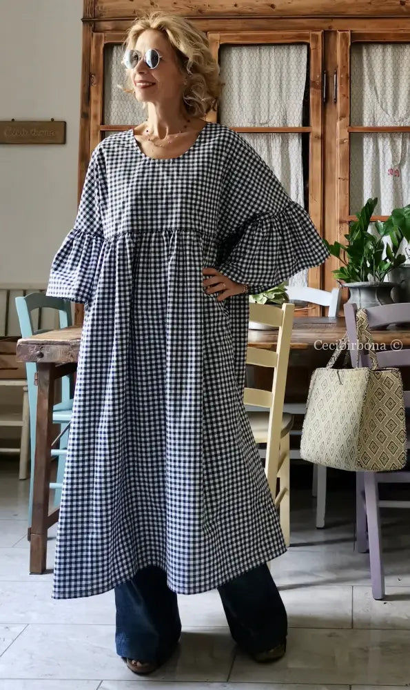 Abito in cotone con maniche a sbuffo (Ref. 173) abito donna