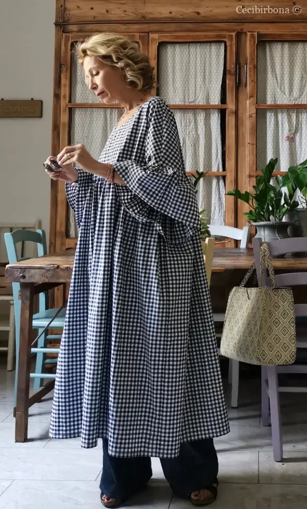 Abito in cotone con maniche a sbuffo (Ref. 173) abito donna