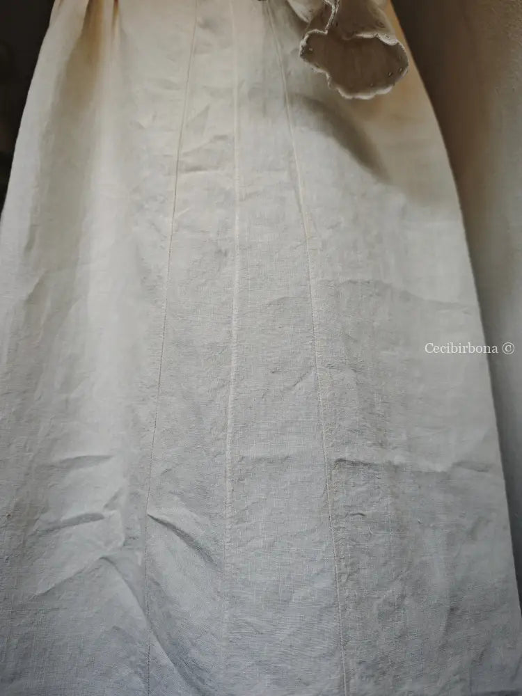 Abito in lino antico con maniche lunghe “Corredo di Angiolina” abito donna