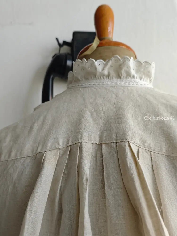 Abito in lino antico con maniche lunghe “Corredo di Angiolina” abito donna