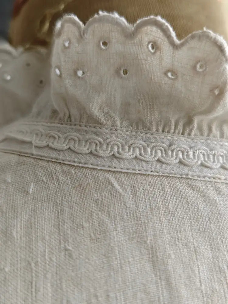 Abito in lino antico con maniche lunghe “Corredo di Angiolina” abito donna