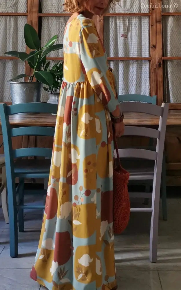 Abito in viscosa a fiori con fiocco taglia 42 (Ref. abito donna