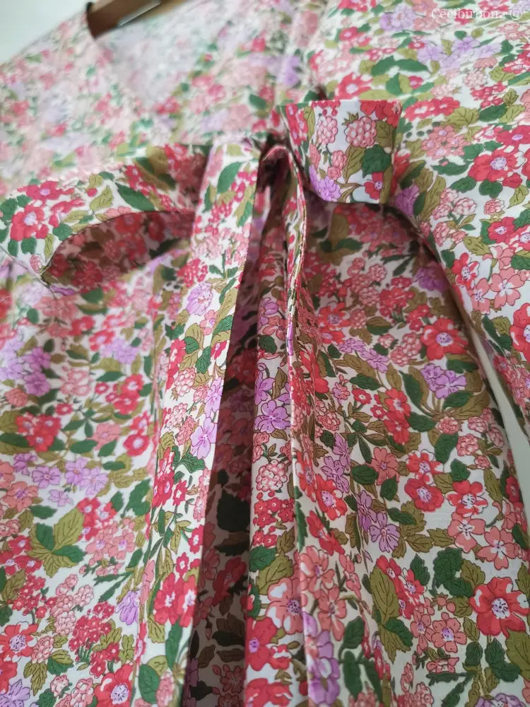 Abito incrociato in cotone con fiori e more (Ref. 180) abito donna