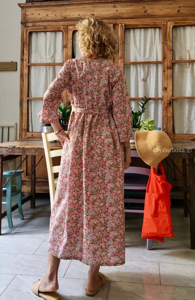 Abito incrociato in cotone con fiori e more (Ref. 180) abito donna