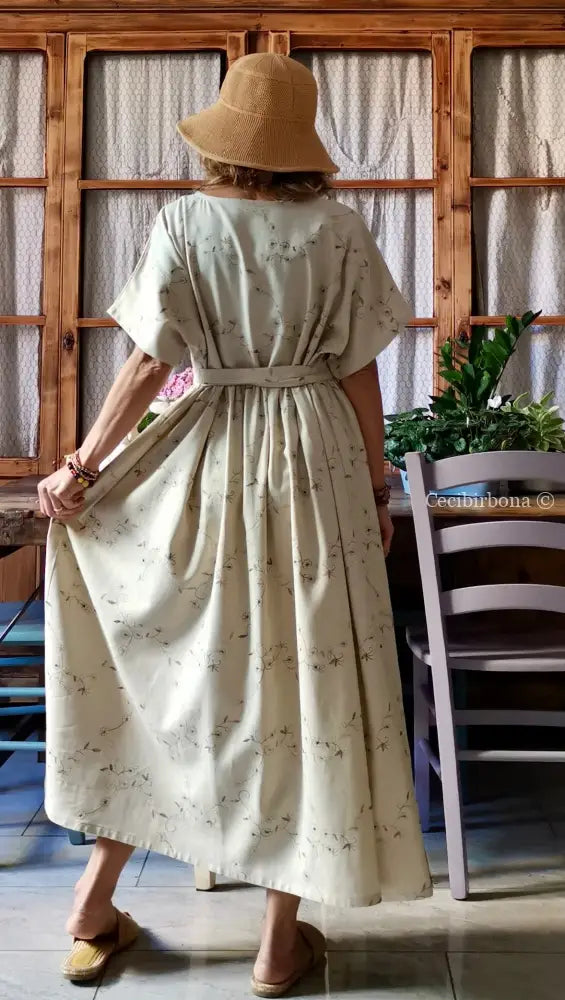 Abito lungo in lino ricamato (Ref. 167) abito donna