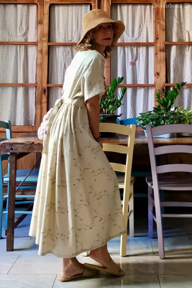 Abito lungo in lino ricamato (Ref. 167) abito donna