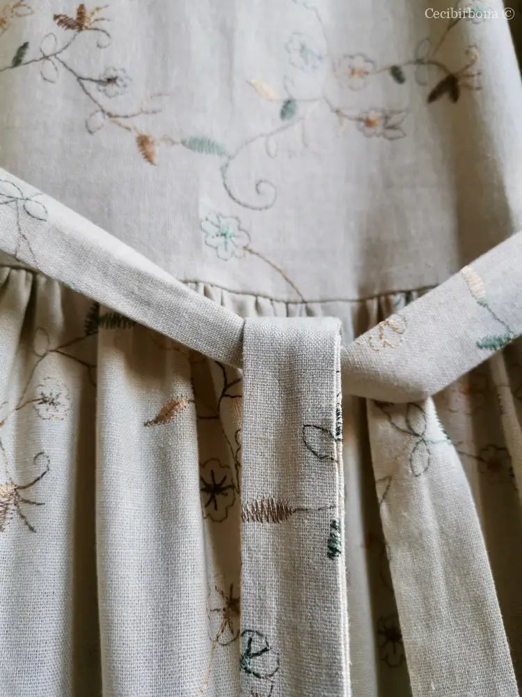 Abito lungo in lino ricamato (Ref. 167) abito donna