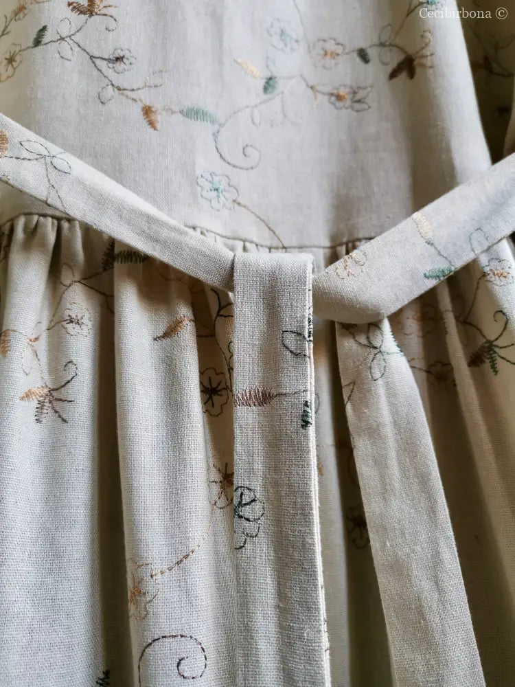 Abito lungo in lino ricamato (Ref. 167) abito donna