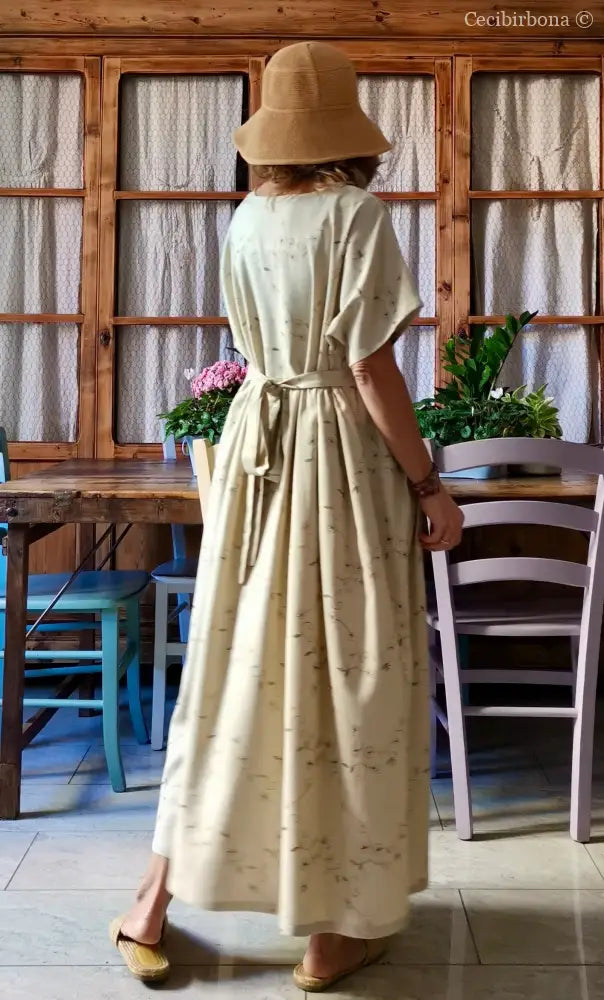 Abito lungo in lino ricamato (Ref. 167) abito donna