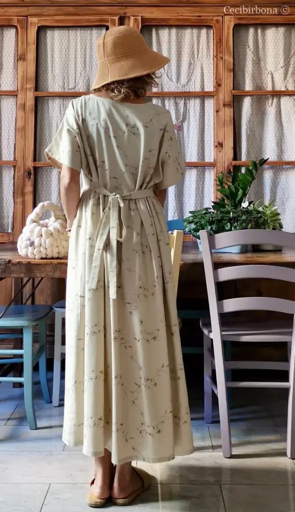 Abito lungo in lino ricamato (Ref. 167) abito donna