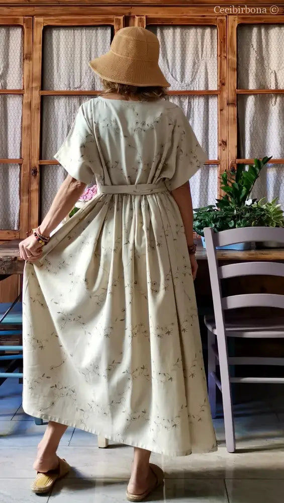 Abito lungo in lino ricamato (Ref. 167) abito donna