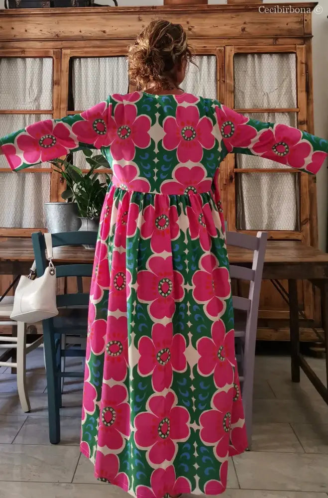 Abito lungo incrociato a fiori (Ref. 96) Media abito donna