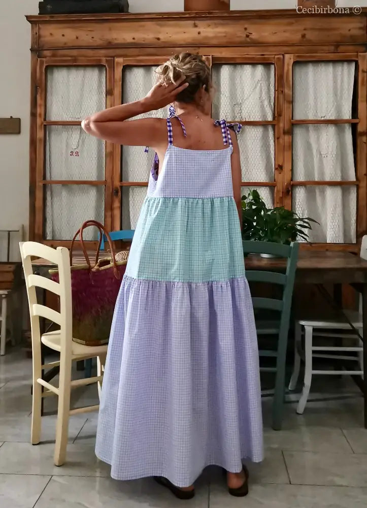 Abito prendisole in cotone a balze colorate (Ref. 411) abito donna