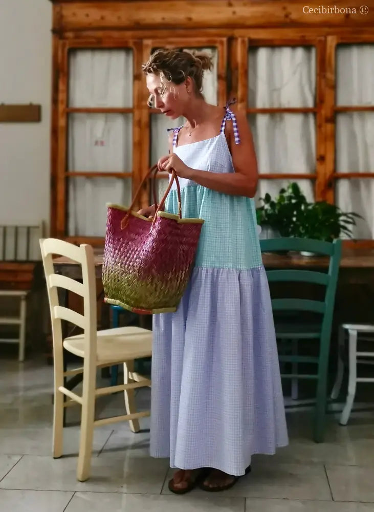 Abito prendisole in cotone a balze colorate (Ref. 411) abito donna