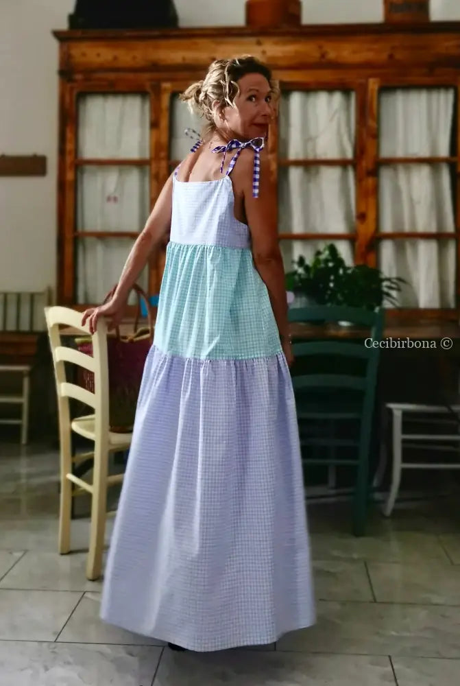 Abito prendisole in cotone a balze colorate (Ref. 411) abito donna