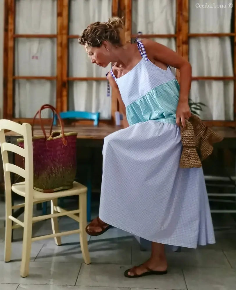 Abito prendisole in cotone a balze colorate (Ref. 411) abito donna