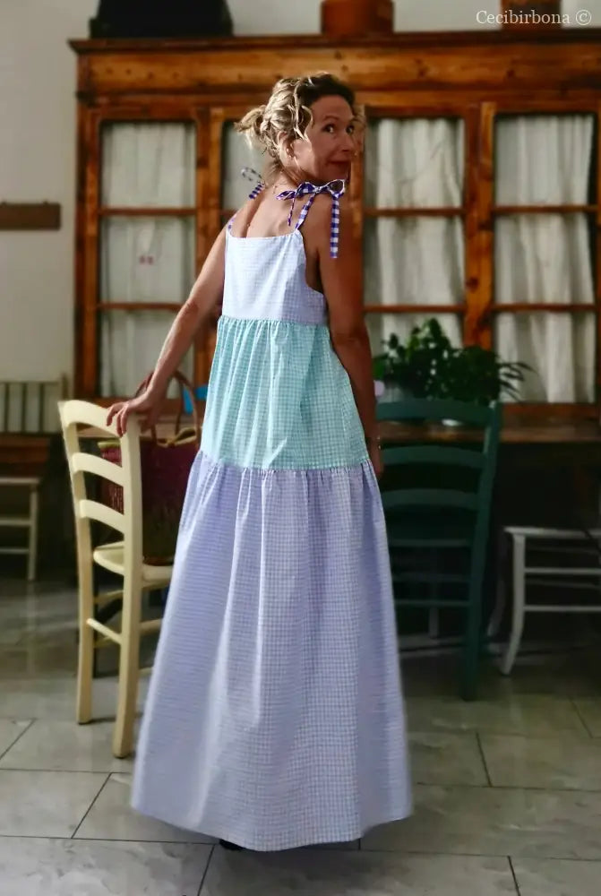 Abito prendisole in cotone a balze colorate (Ref. 411) abito donna