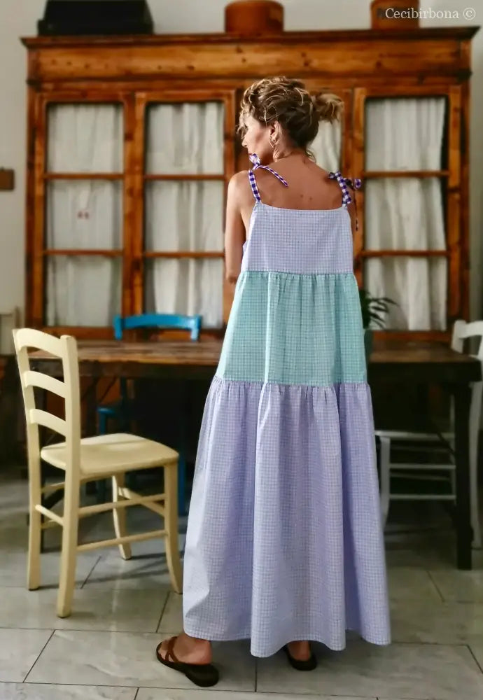 Abito prendisole in cotone a balze colorate (Ref. 411) abito donna