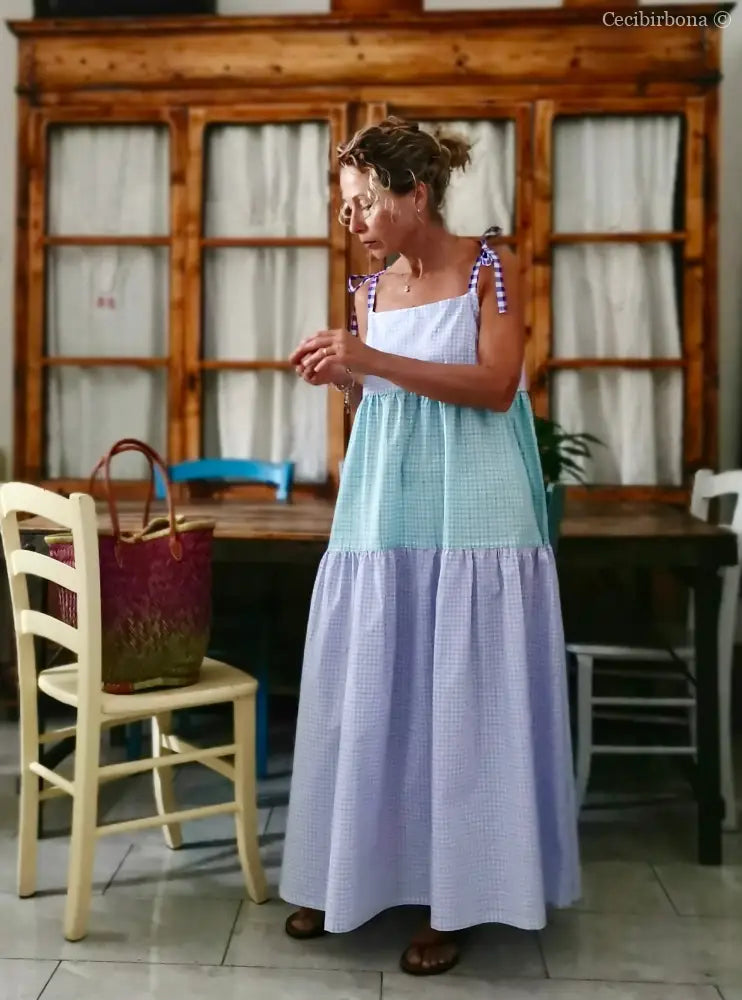 Abito prendisole in cotone a balze colorate (Ref. 411) abito donna