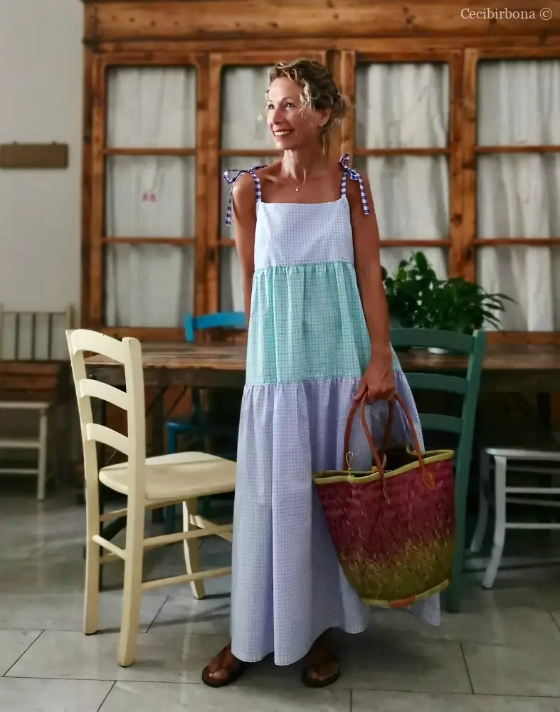 Abito prendisole in cotone a balze colorate (Ref. 411) abito donna