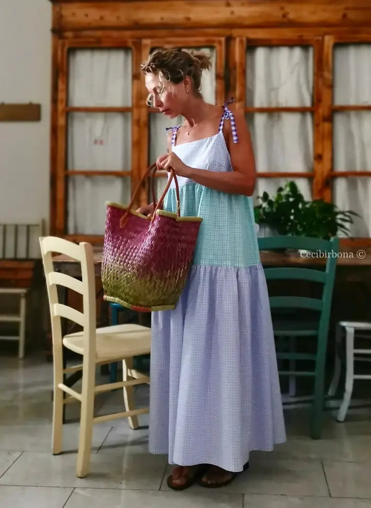 Abito prendisole in cotone a balze colorate (Ref. 411) abito donna