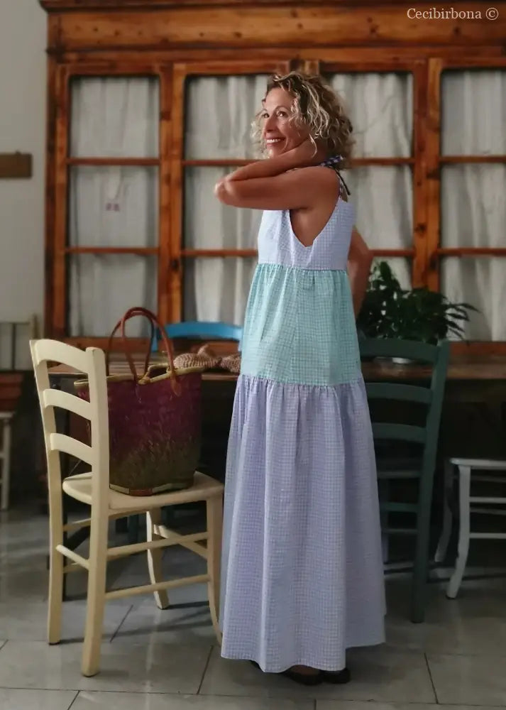 Abito prendisole in cotone a balze colorate (Ref. 411) abito donna