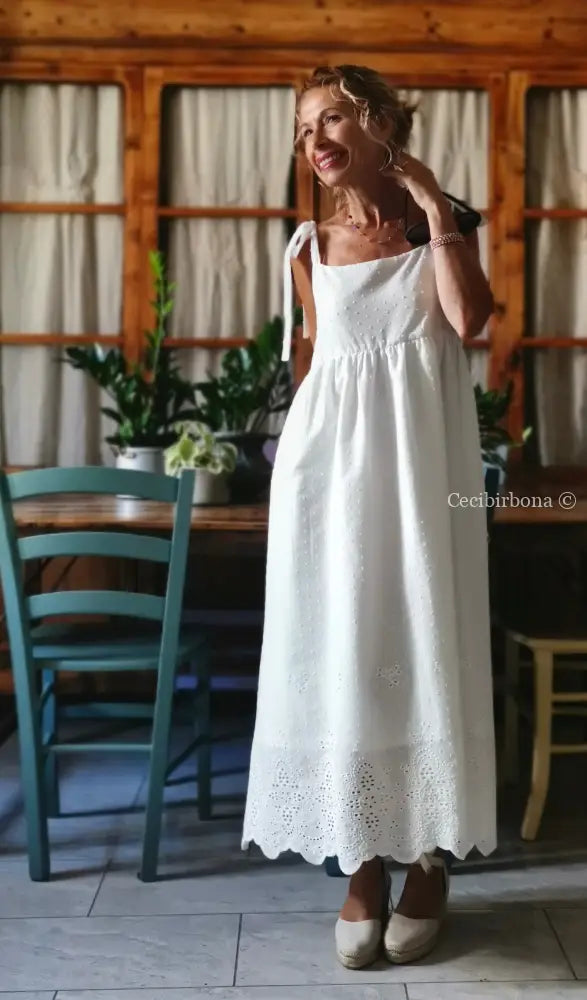Abito prendisole in sangallo di cotone (Ref. 312) Small abito donna