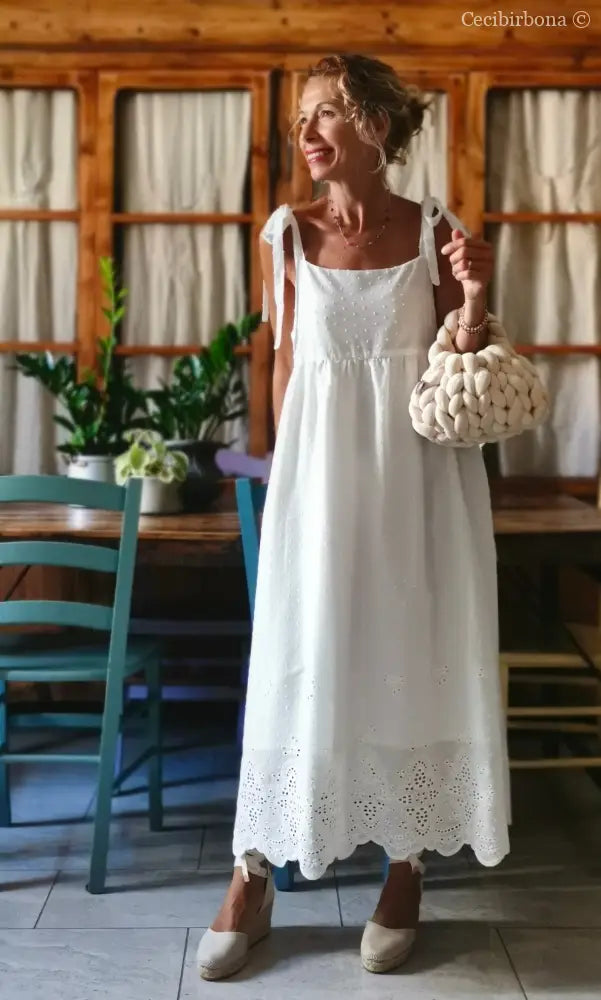 Abito prendisole in sangallo di cotone (Ref. 312) Small abito donna