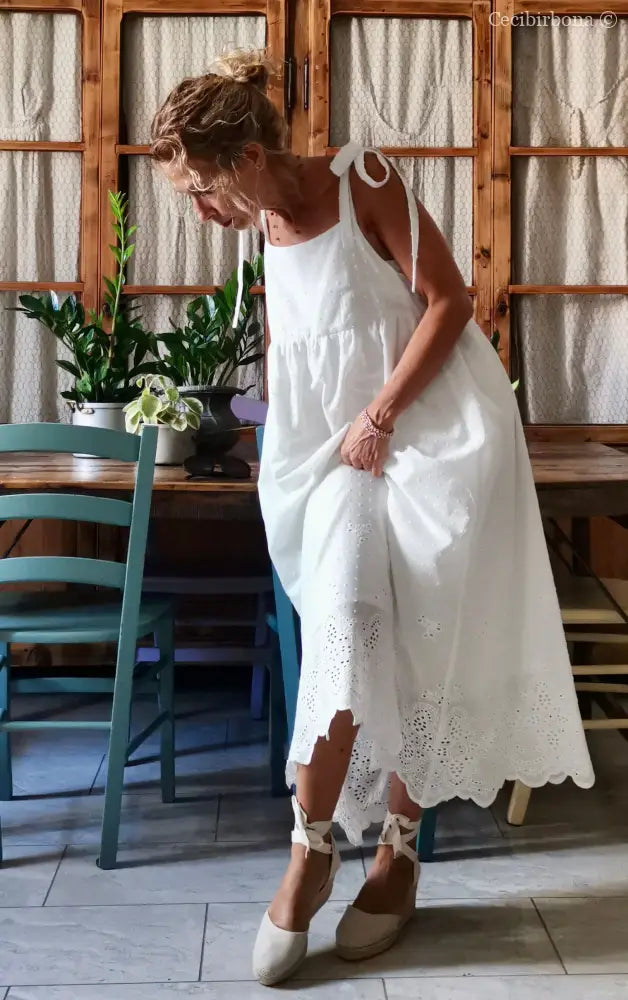 Abito prendisole in sangallo di cotone (Ref. 312) Small abito donna