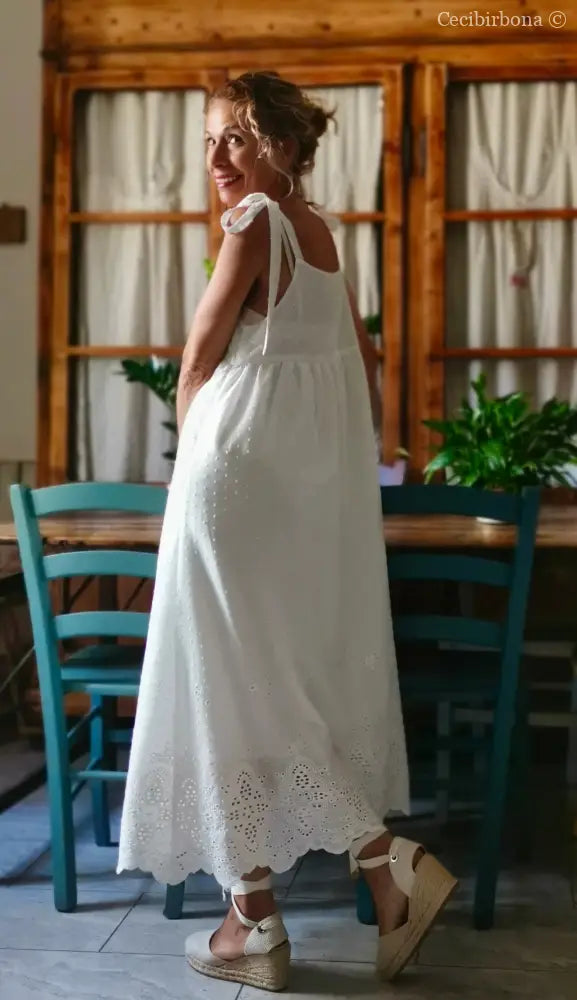 Abito prendisole in sangallo di cotone (Ref. 312) Small abito donna