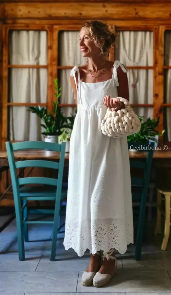 Abito prendisole in sangallo di cotone (Ref. 312) Small abito donna