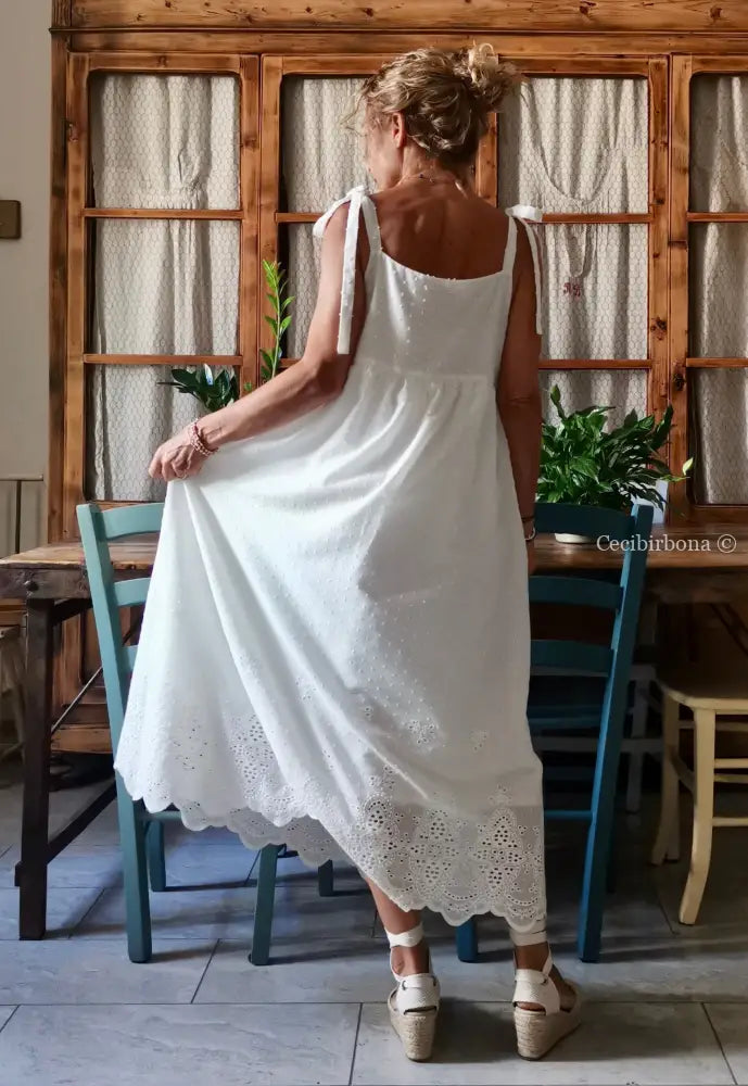 Abito prendisole in sangallo di cotone (Ref. 312) Small abito donna