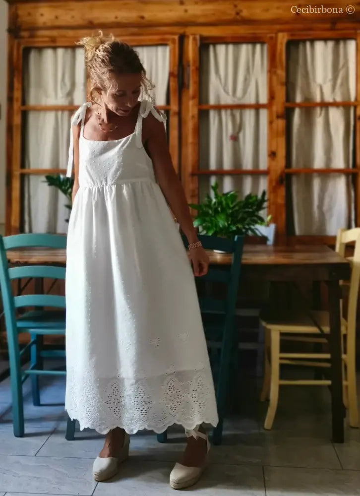 Abito prendisole in sangallo di cotone (Ref. 312) Small abito donna