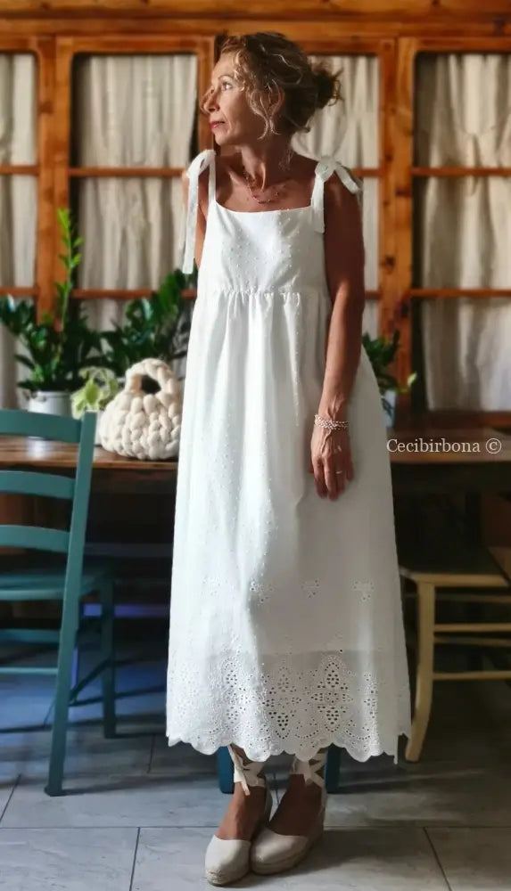 Abito prendisole in sangallo di cotone (Ref. 312) Small abito donna
