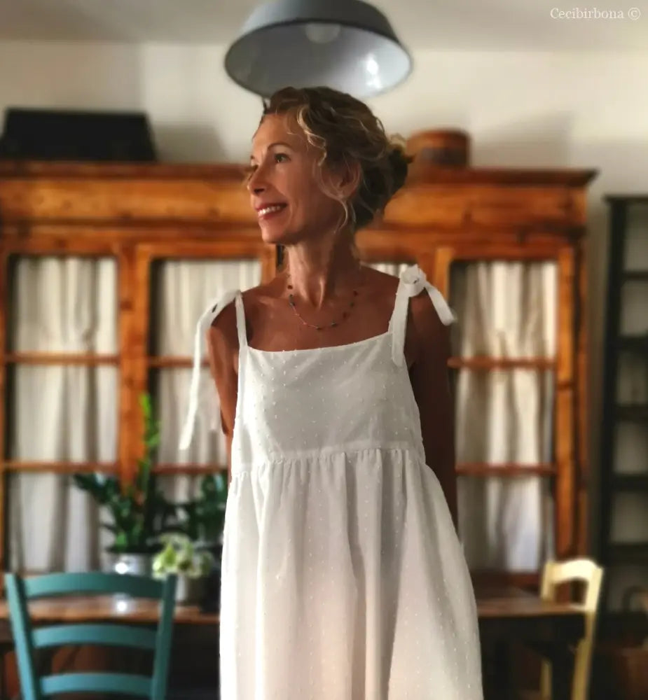 Abito prendisole in sangallo di cotone (Ref. 312) Small abito donna