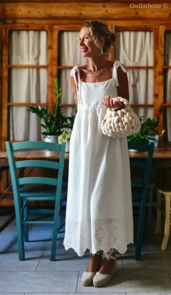 Abito prendisole in sangallo di cotone (Ref. 312) Small abito donna