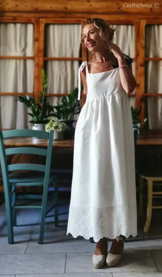 Abito prendisole in sangallo di cotone (Ref. 312) Small abito donna