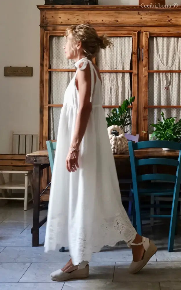 Abito prendisole in sangallo di cotone (Ref. 312) Small abito donna