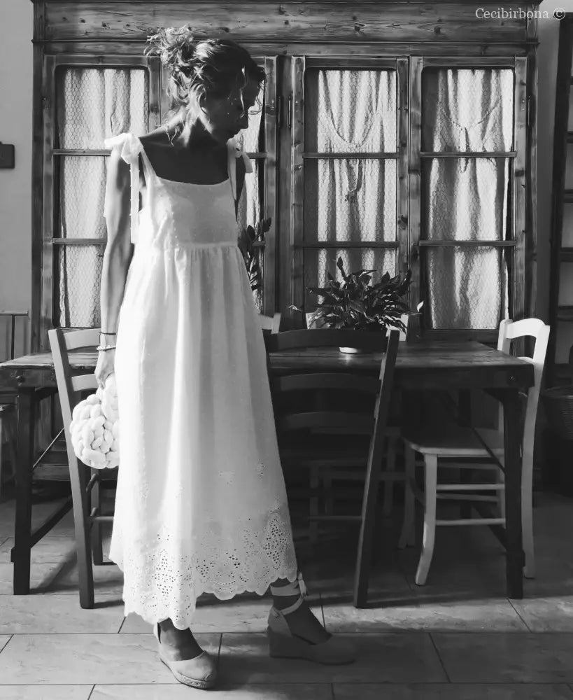 Abito prendisole in sangallo di cotone (Ref. 312) Small abito donna