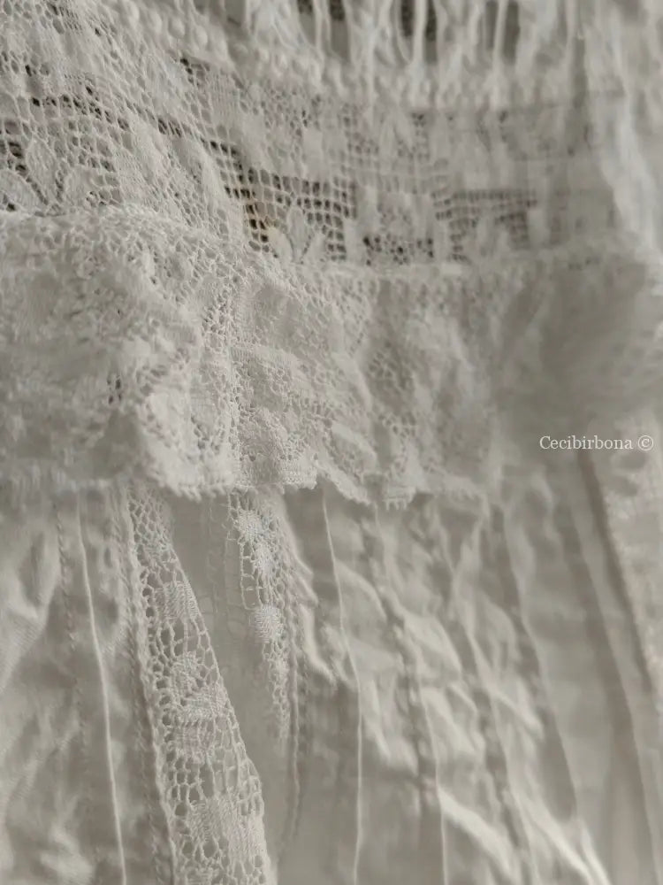 Abito sottoveste antico con pizzo “Corredo di Angiolina” Biancheria antica da donna