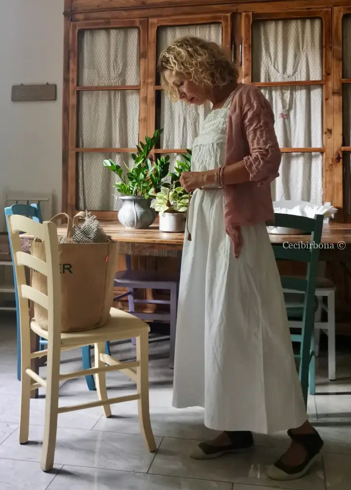 Abito sottoveste antico con pizzo “Corredo di Angiolina” Biancheria antica da donna