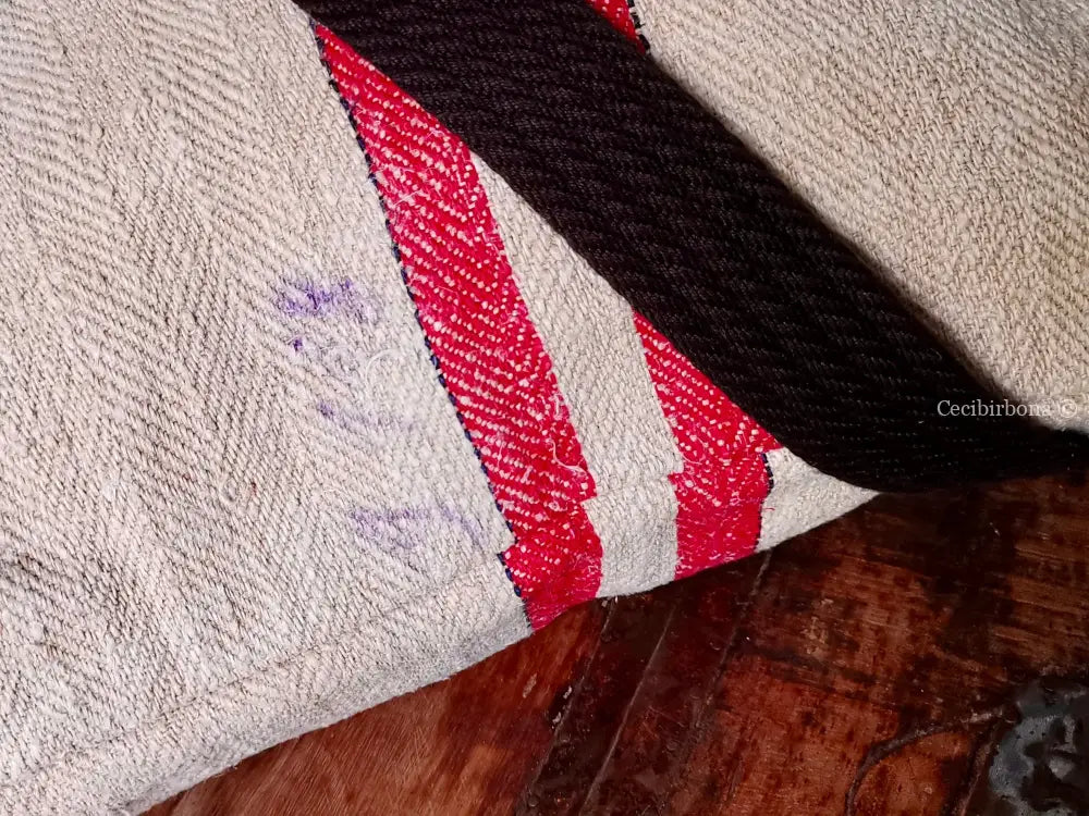 Borsa unisex con tracolla realizzata in stoffa antica per sacchi di grano - shopper - borsa per il mare borsa