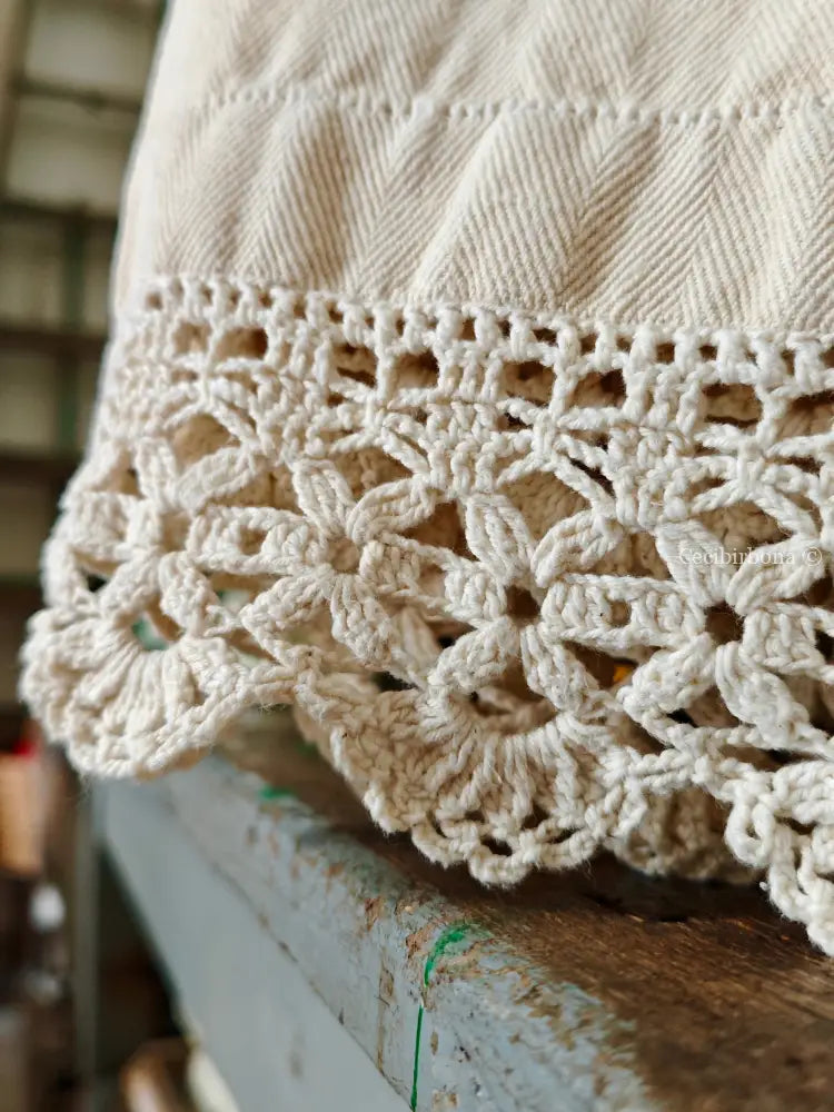 Canovaccio con bordi all’uncinetto accessori cucina